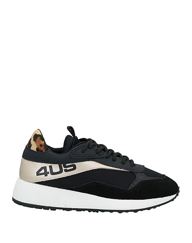 PACIOTTI 4US Sneakers Black Soft Leather, Textile fibers