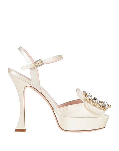 ROGER VIVIER サンダル アイボリー 紡績繊維
