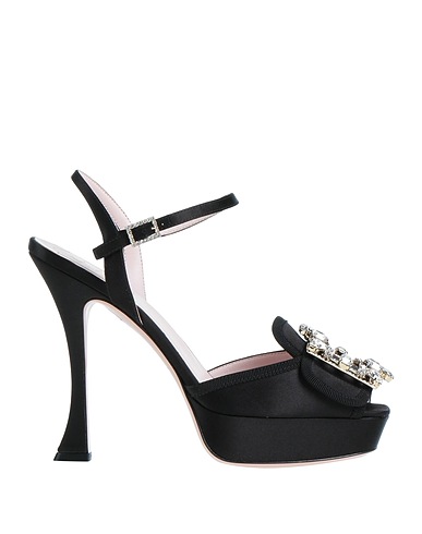 ROGER VIVIER Sandals Black Textile fibers