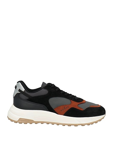 HOGAN Sneakers Noir Cuir, Fibres textiles