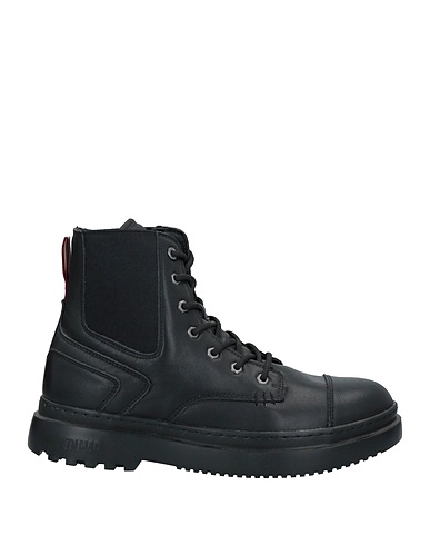 COLMAR Ankle boot Black Leather, Textile fibres