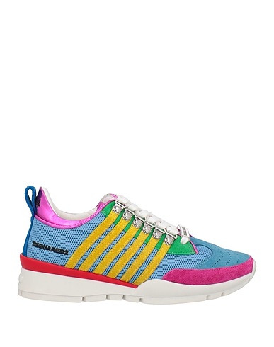 DSQUARED2 Sneakers Pastel blue Calfskin, Textile fibres