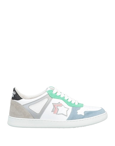 ATLANTIC STARS Sneakers White Soft Leather, Textile fibres