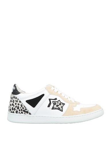 ATLANTIC STARS Sneakers White Soft Leather, Textile fibers