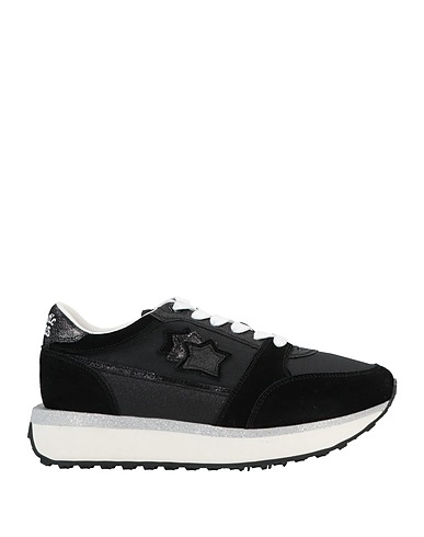 ATLANTIC STARS Sneakers Black Leather, Textile fibers