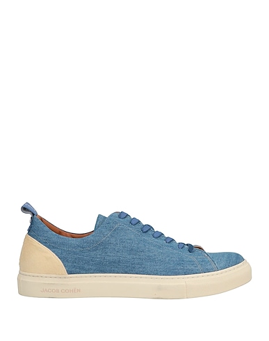 JACOB COHЁN Sneakers Blue Soft Leather, Textile fibres