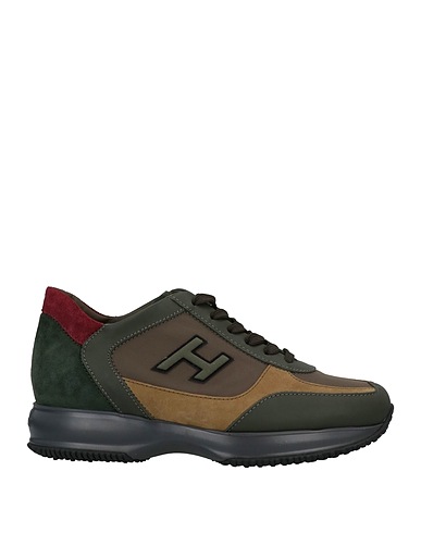 HOGAN Sneakers Military green Soft Leather