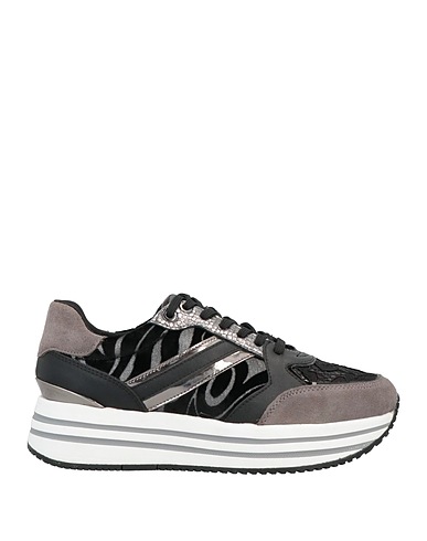 GEOX Sneakers Grey Textile fibres, Leather