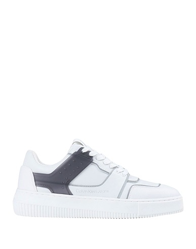 CALVIN KLEIN JEANS Sneakers White Soft Leather, Textile fibres