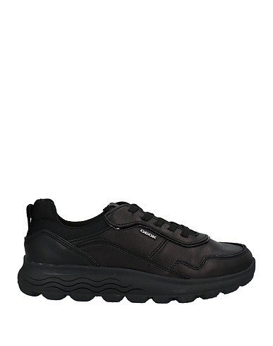 GEOX Sneakers Black Soft Leather, Textile fibers
