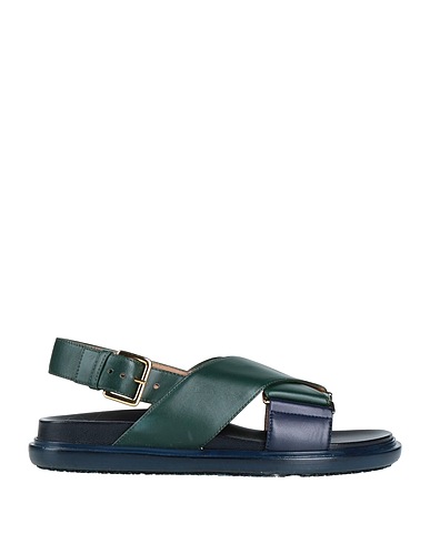 MARNI Sandals Dark green Soft Leather