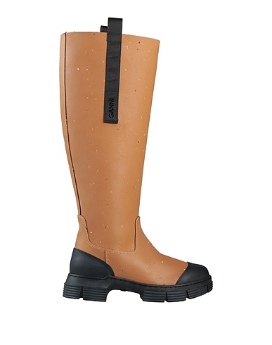GANNI Boots Camel Rubber, Textile fibres