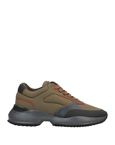 HOGAN Sneakers Military green Textile fibers