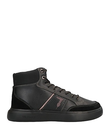 TRUSSARDI Sneakers Schwarz Leder, Gewebefasern, Andere Fasern