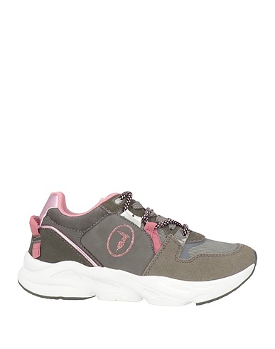 TRUSSARDI Sneakers Γκρι Γραφίτη Δέρμα, Ίνες υφασμάτων