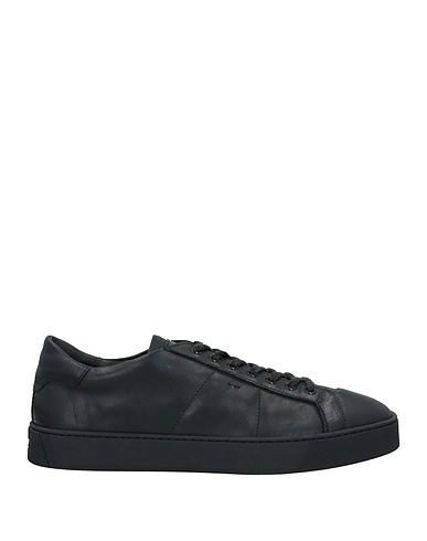 SANTONI Sneakers Black Soft Leather