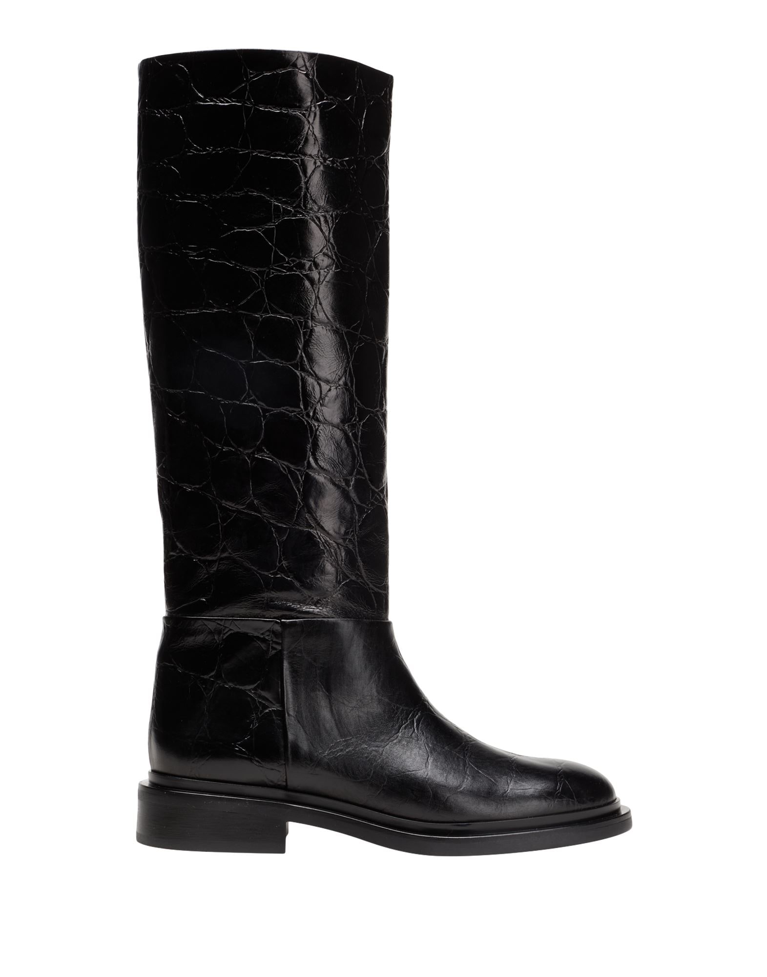 8 By YOOX LEATHER HIGH BOOTS STRING DETAIL | Black Women's