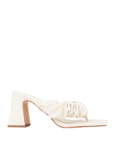 TOPSHOP Flip flops Topshop Nori ruched mule block heel sandal  Ivory Textile fibers