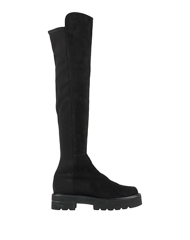 STUART WEITZMAN Boots Black Leather, Textile fibers