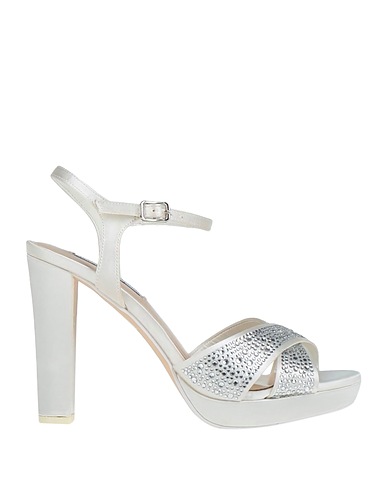 LUCIANO BARACHINI Sandals Ivory Textile fibres