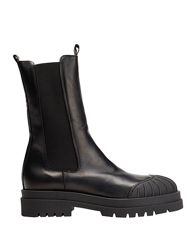 8 by YOOX Ankle boot LEATHER RUBBER TIP CHELSEA BOOTS Black 100% Calfskin