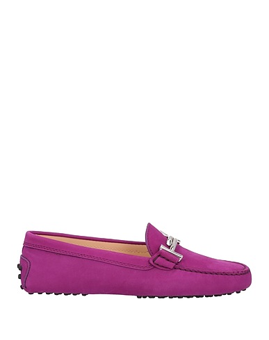 TOD'S Loafers Purple Soft Leather