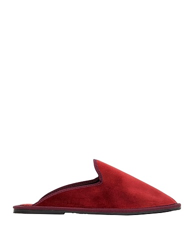 8 by YOOX Mules and clogs Burgundy 64% Polyester, 36% Cotton