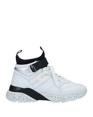 HOGAN Sneakers White Leather, Textile fibers