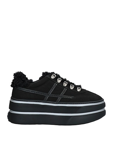 HOGAN Sneakers Noir Cuir, Fibres textiles