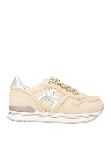 HOGAN Sneakers Beige Soft Leather, Textile fibres