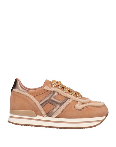 HOGAN Sneakers Cammello Pelle, Fibre tessili
