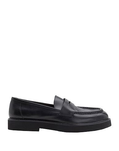8 by YOOX Loafers LEATHER SQUARE TOE PENNY LOAFER
 Black 100% Calfskin