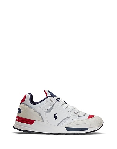 POLO RALPH LAUREN Sneakers TRACKSTER 200 SNEAKER
 White Soft Leather, Textile fibres