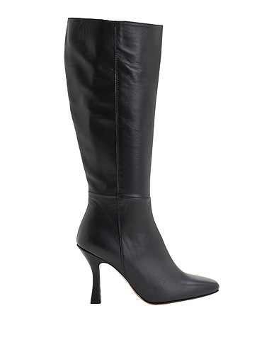 8 by YOOX Boots GLOVE LEATHER SQUARE TOE HEELED TALL BOOTS
 Black 100% Ovine leather