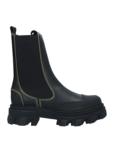 GANNI Ankle boot Black Soft Leather, Rubber