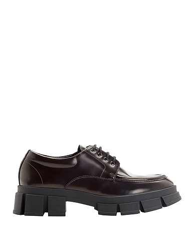 8 by YOOX Laced shoes Dark brown 100% Bovine leather