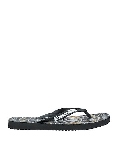 PHILIPP PLEIN Flip flops Black Plastic