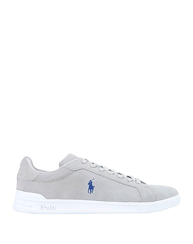 POLO RALPH LAUREN スニーカー HERITAGE COURT II SUEDE SNEAKER
 ライトグレー 革 100%