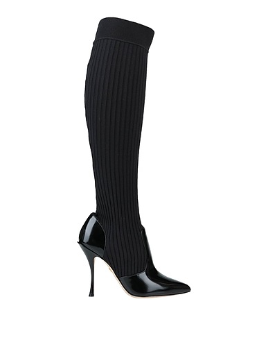 DOLCE&GABBANA Boots Black 60% Polyester, 40% Calfskin