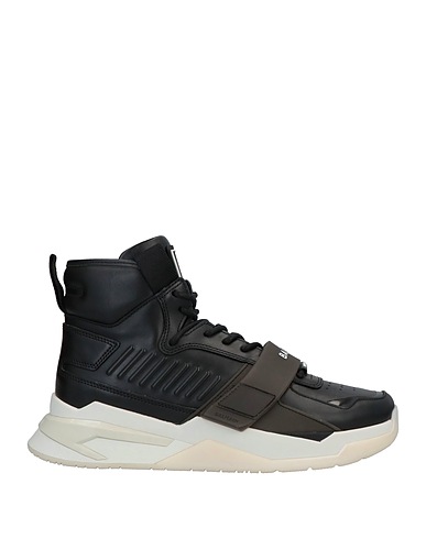 BALMAIN Sneakers Black Soft Leather, Polyamide, Polyurethane