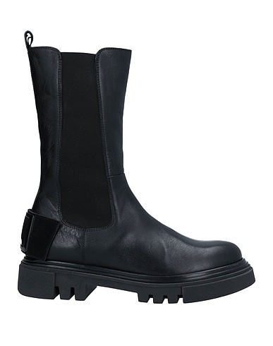 JEANNOT Boots Black Soft Leather, Textile fibers