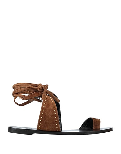 SAINT LAURENT Flip flops Khaki Soft Leather