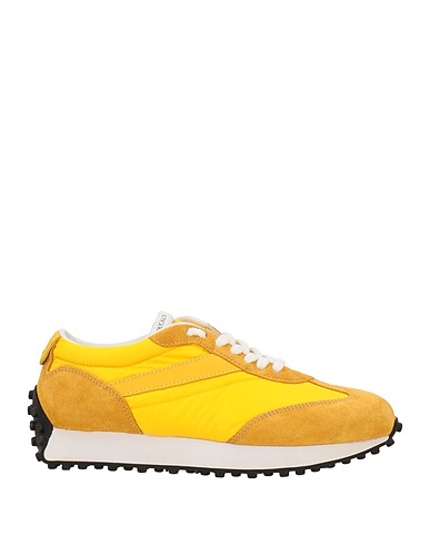 DOUCAL'S Sneakers Yellow Leather, Textile fibers