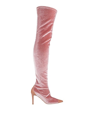 ELISABETTA FRANCHI Boots Antique rose Soft Leather, Textile fibres