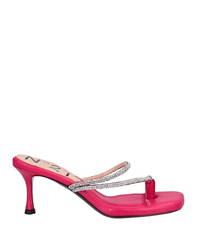 N°21 Flip flops Fuchsia Soft Leather, Other Fibres