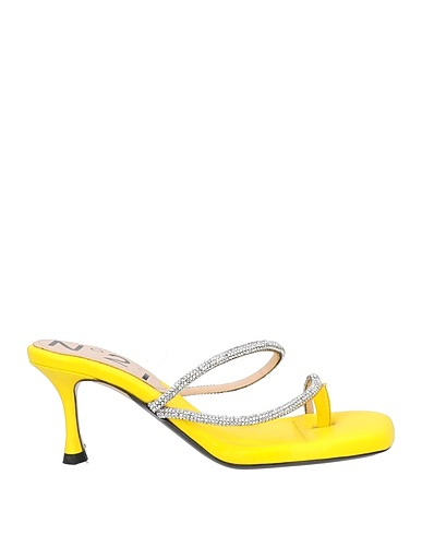 N°21 Infradito Giallo Pelle, Altre Fibre