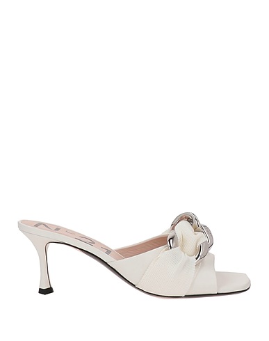 N°21 Sandals White Calfskin, Textile fibres