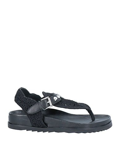 ASH Flip flops Black Textile fibres, Leather
