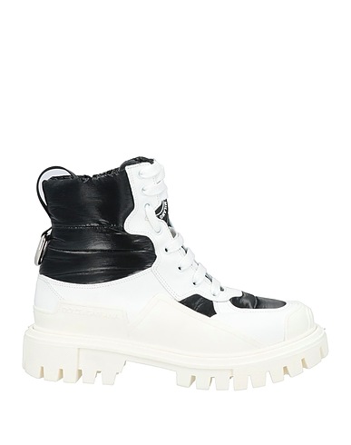 DOLCE&GABBANA Stiefelette Weiß 48% Polyester, 40% Kalbsleder, 8% Polyamid, 4% Polyurethan