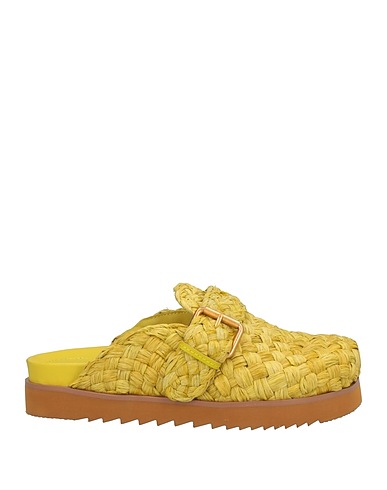 ASH Mules and clogs Lime green Natural raffia